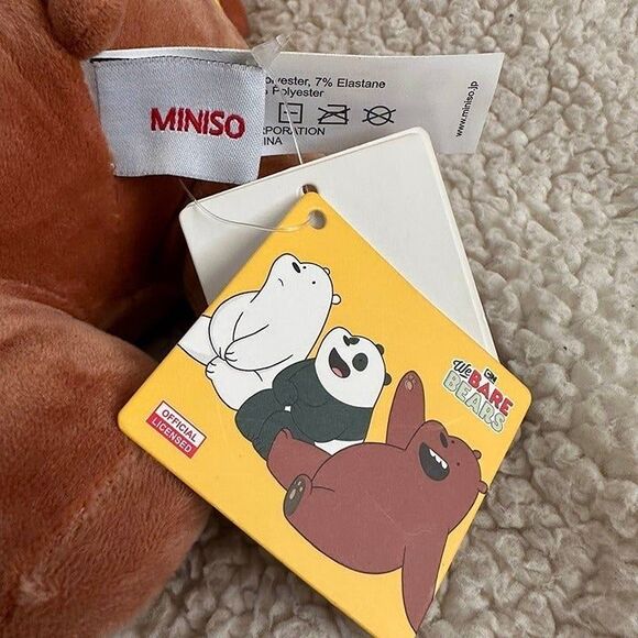 NWT Miniso Life We Bare Bears Grizzly Plush 9.5” Stuffed Toy Cartoon Network - Picture 6 of 7